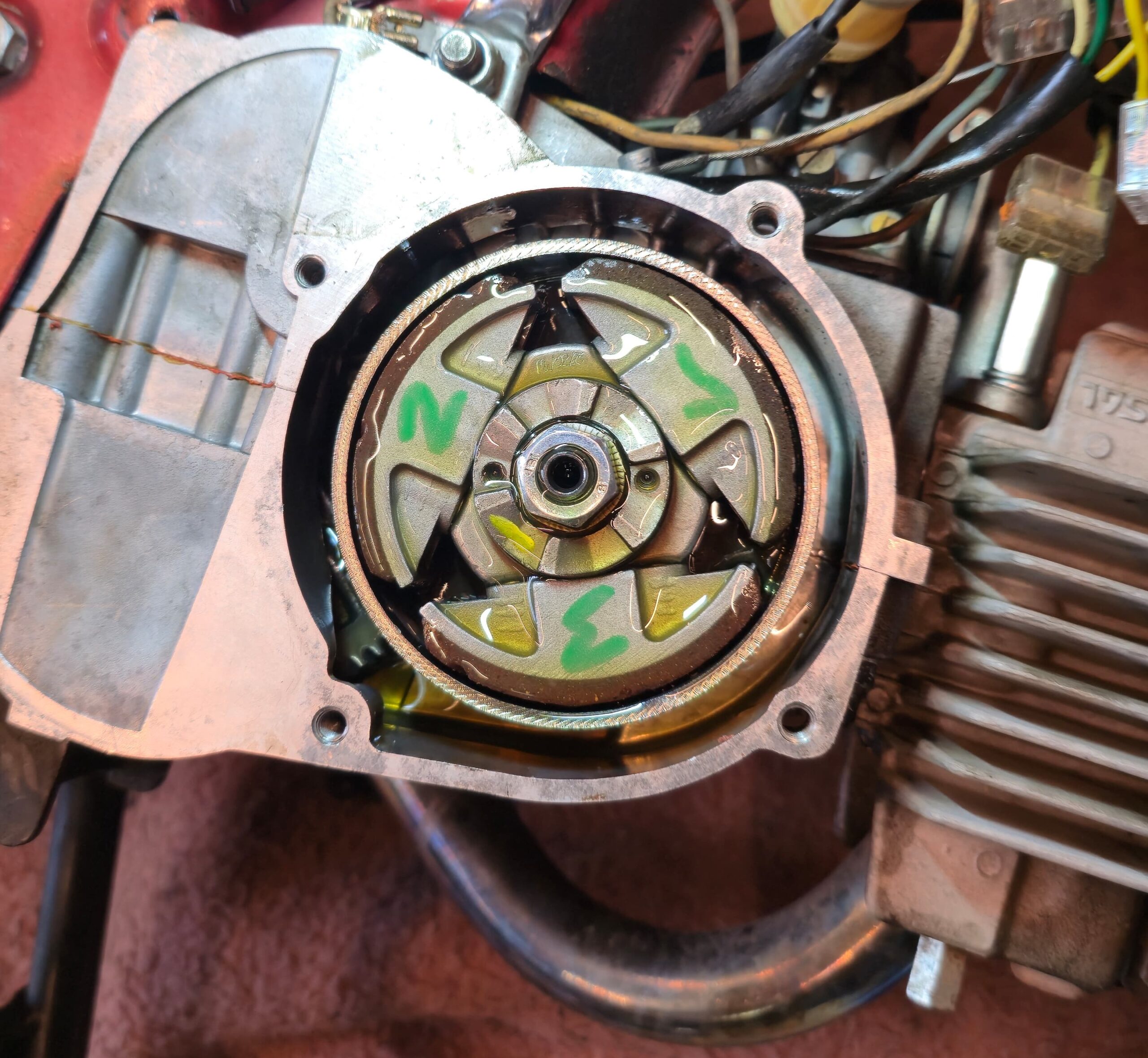 MW-Kupplungssatz Puch E50 Race einbaufertig mit Schrägverzahnung